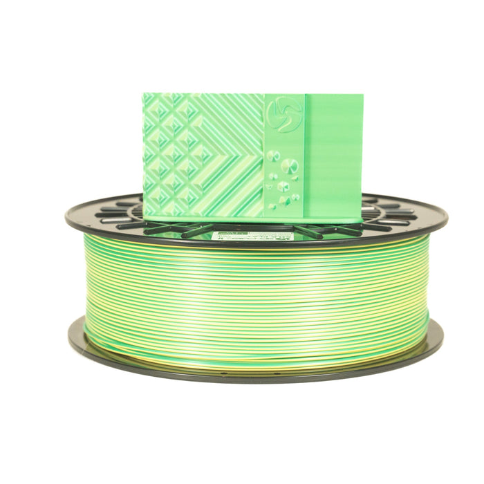 Dual - Color Silk PLA+, Silky Lemon Lime, 1.75mm - 3D - Fuel